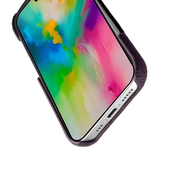 Melkco - MELKCO iPhone 16 Fodral Äkta Läder PC MagSafe Kompatibel Lila