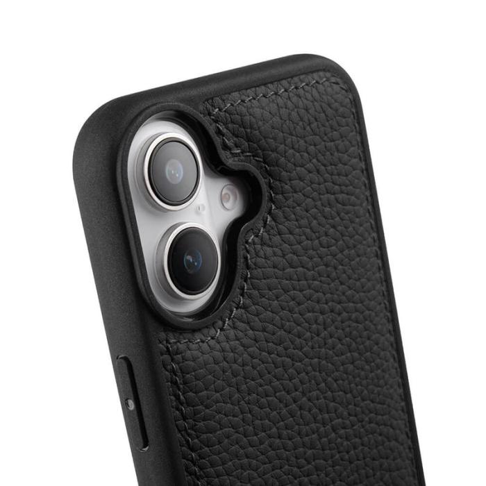 Melkco - MELKCO iPhone 16 Plus Fodral Äkta Läder Belagt PC - Svart