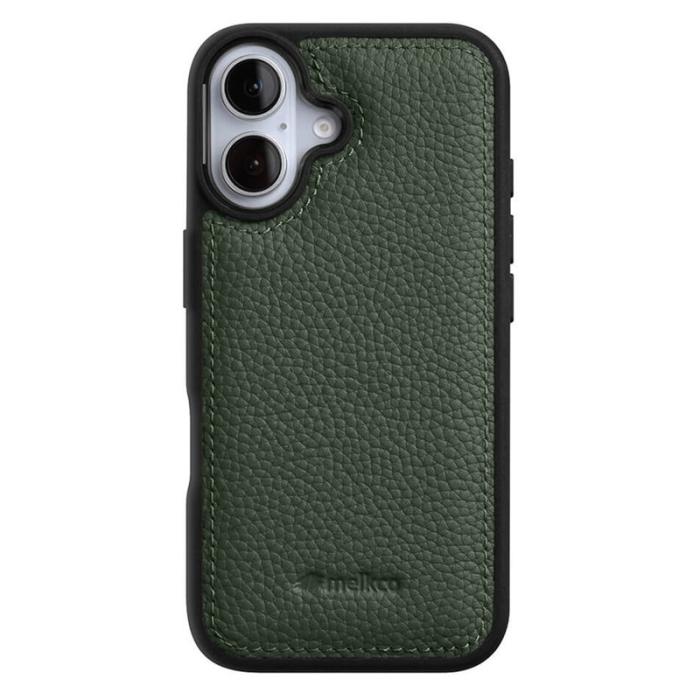 Melkco - MELKCO iPhone 16 Plus Fodral Äkta Läder Belagt PC - Grön