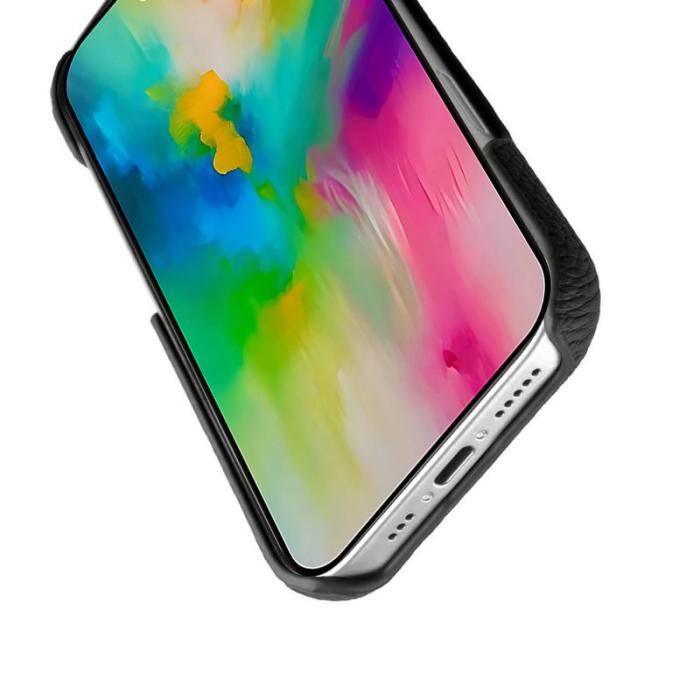 Melkco - MELKCO iPhone 16 Plus Fodral Äkta Läder PC Svart