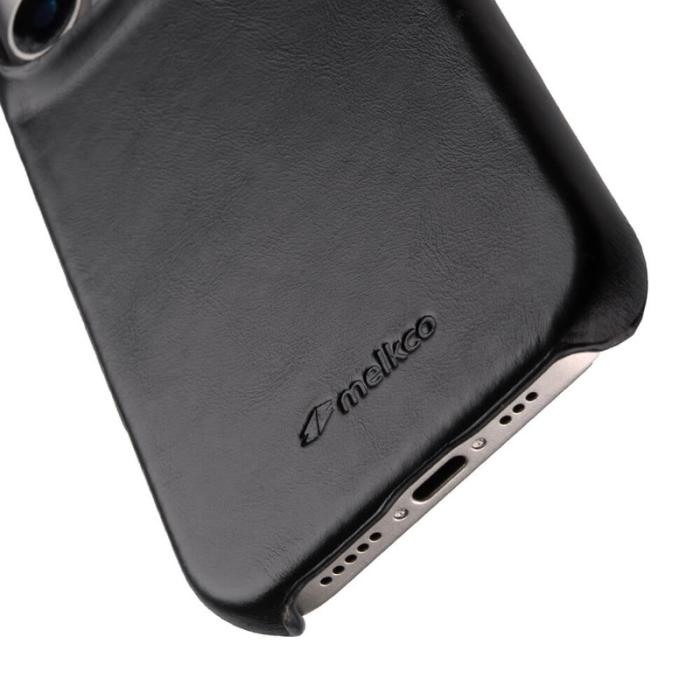 Melkco - MELKCO iPhone 16 Pro Fodral MagSafe Äkta Läder PC Svart