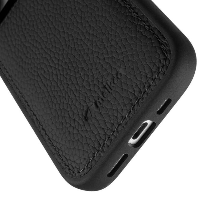 Melkco - MELKCO iPhone 16 Pro Fodral Äkta Läder Belagt PC - Svart