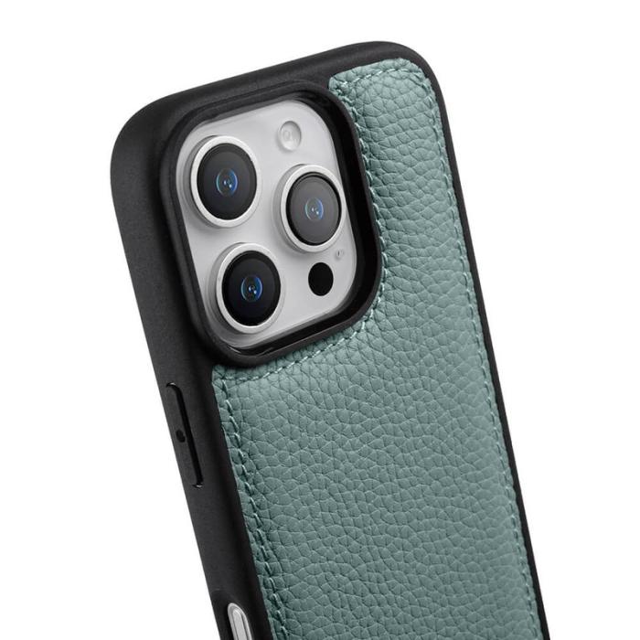 Melkco - MELKCO iPhone 16 Pro Fodral Äkta Läder Belagt PC - Blå