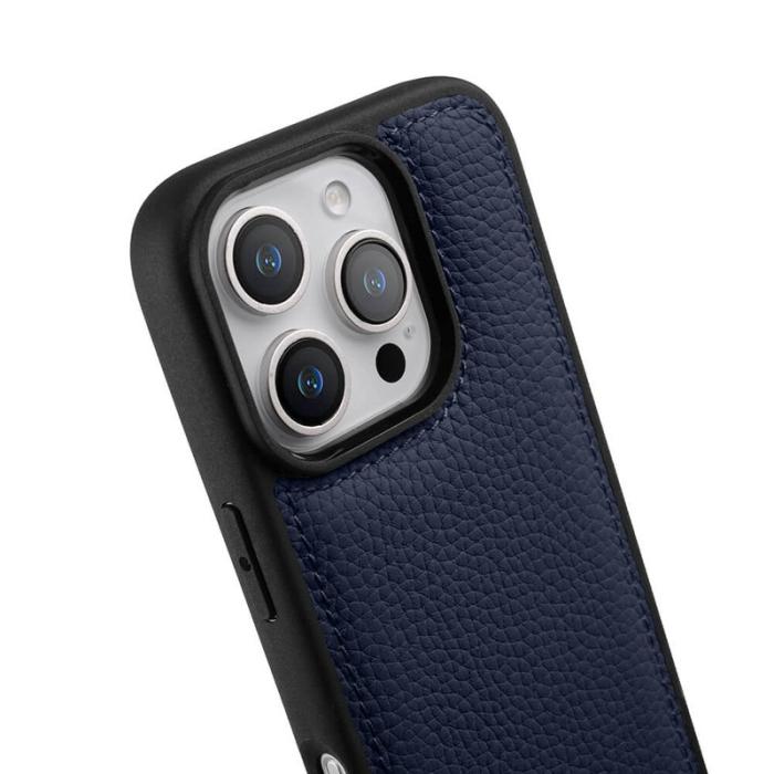 Melkco - MELKCO iPhone 16 Pro Fodral Äkta Läder PC - Mörkblå