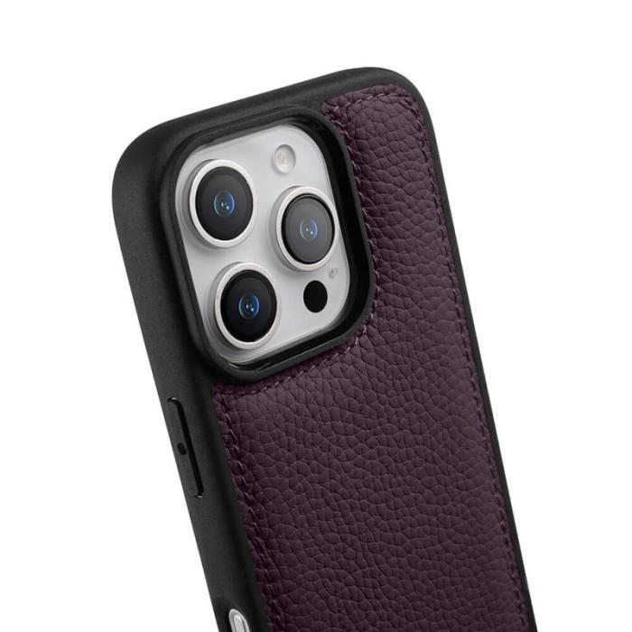 Melkco - MELKCO iPhone 16 Pro Fodral Äkta Läder Belagt PC - Lila