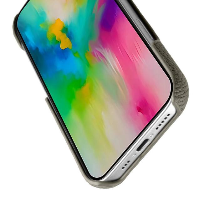 Melkco - MELKCO iPhone 16 Pro Fodral Äkta Läder PC Grå