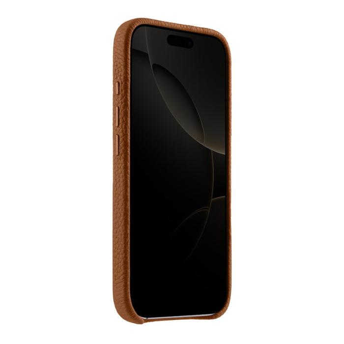 Melkco - MELKCO iPhone 16 Pro Magnetiskt Fodral Äkta Läder PC - Brun