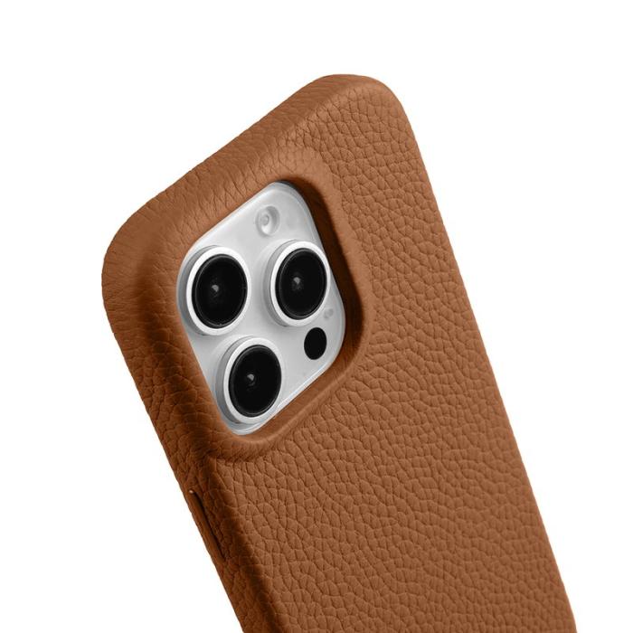 Melkco - MELKCO iPhone 16 Pro Magnetiskt Fodral Äkta Läder PC - Brun
