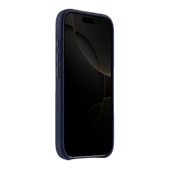 Melkco - MELKCO iPhone 16 Pro Magnetfodral Äkta Läder PC - Mörkblå