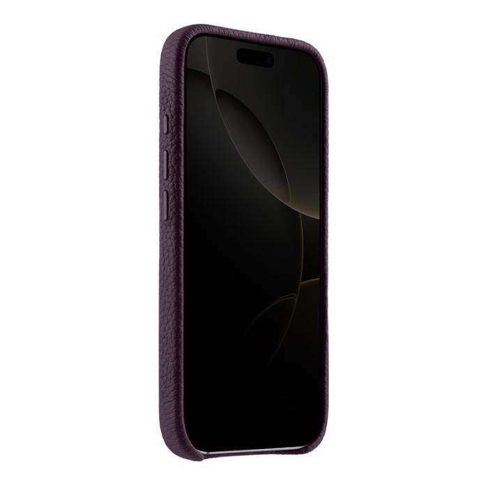 Melkco - MELKCO iPhone 16 Pro Magnetiskt Fodral Äkta Läder PC - Mörklila