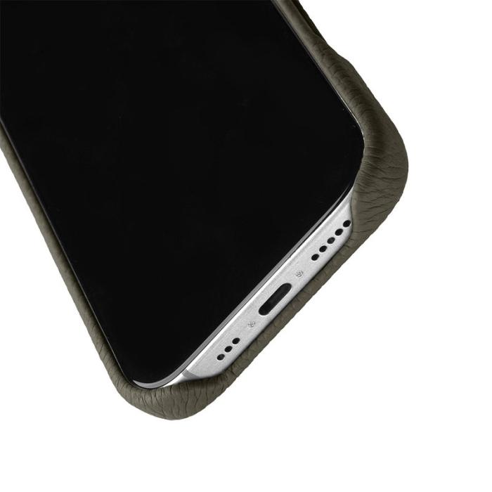 Melkco - MELKCO iPhone 16 Pro Magnetiskt Fodral Äkta Läder PC Grå