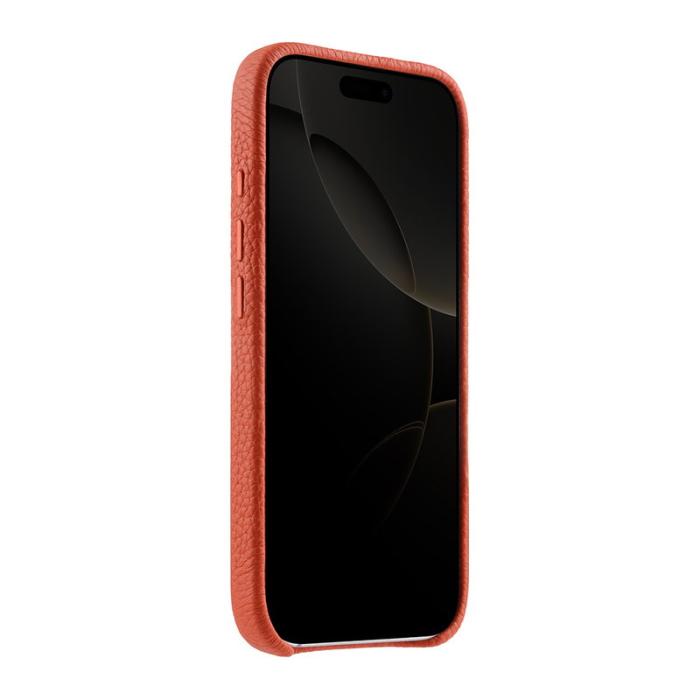 Melkco - MELKCO iPhone 16 Pro Magnetiskt Fodral Äkta Läder PC Orange