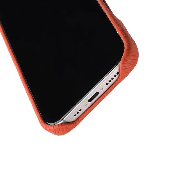 Melkco - MELKCO iPhone 16 Pro Magnetiskt Fodral Äkta Läder PC Orange