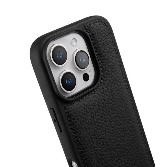 Melkco - MELKCO iPhone 16 Pro Max Fodral Äkta Läder Belagt PC - Svart