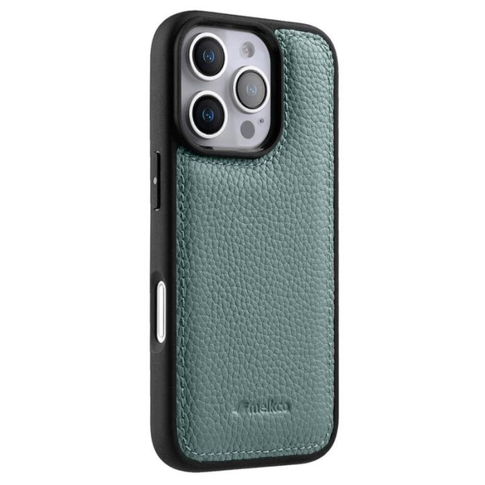 Melkco - MELKCO iPhone 16 Pro Max Fodral Äkta Läder Belagt PC - Blå