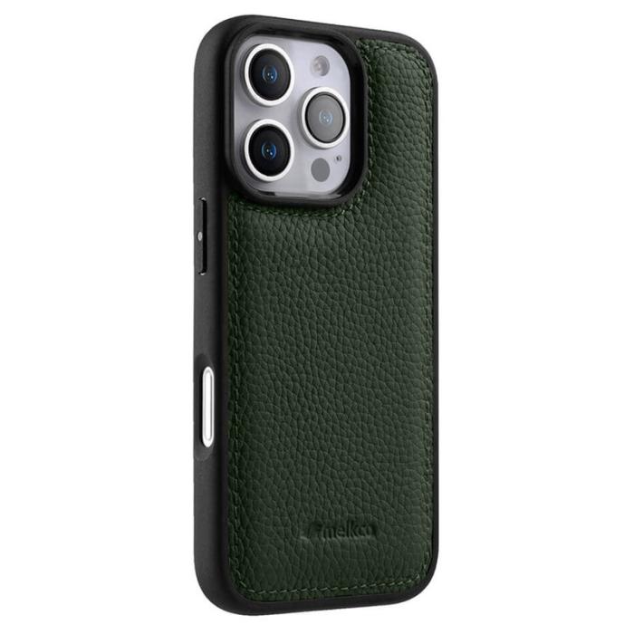 Melkco - MELKCO iPhone 16 Pro Max Fodral Äkta Läder PC Grön