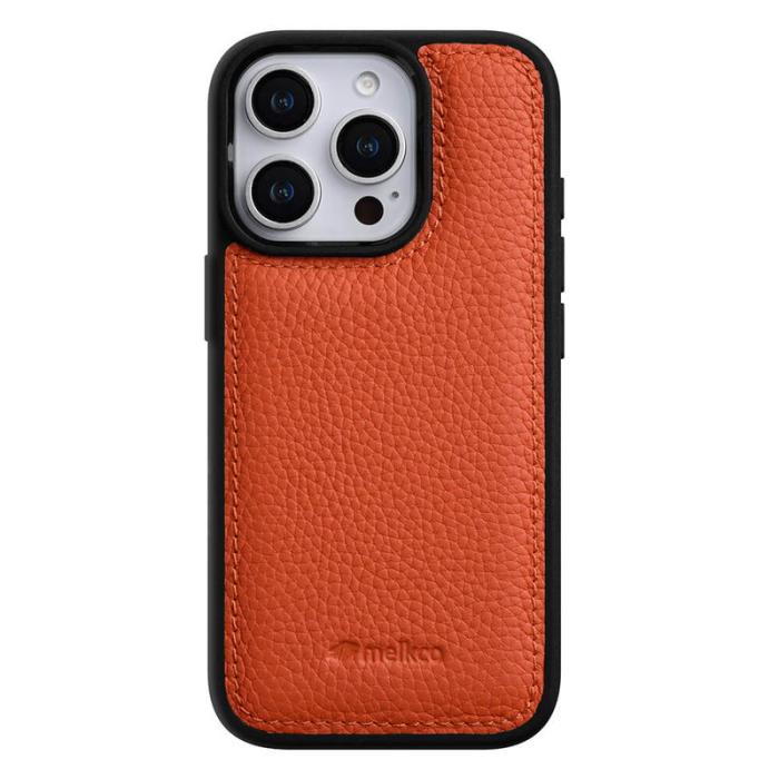 Melkco - MELKCO iPhone 16 Pro Max Fodral Äkta Läder PC - Orange