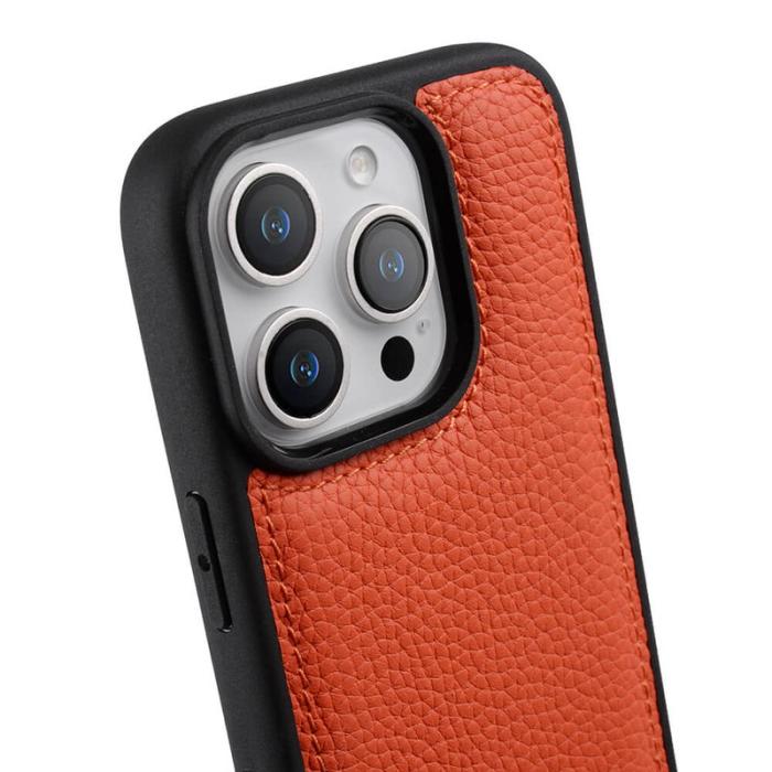 Melkco - MELKCO iPhone 16 Pro Max Fodral Äkta Läder PC - Orange