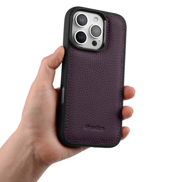 Melkco - MELKCO iPhone 16 Pro Max Fodral Äkta Läder PC Lila