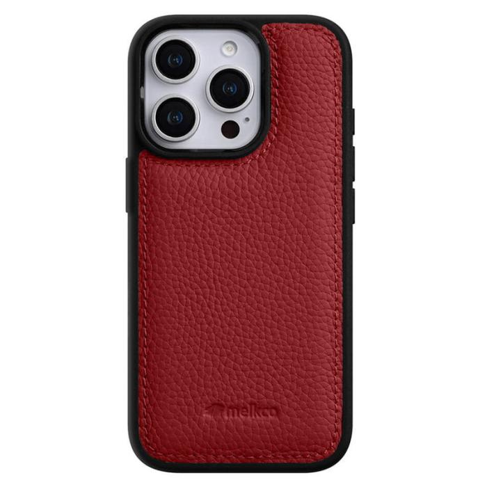 Melkco - MELKCO iPhone 16 Pro Max Fodral Äkta Läder Belagt PC - Röd