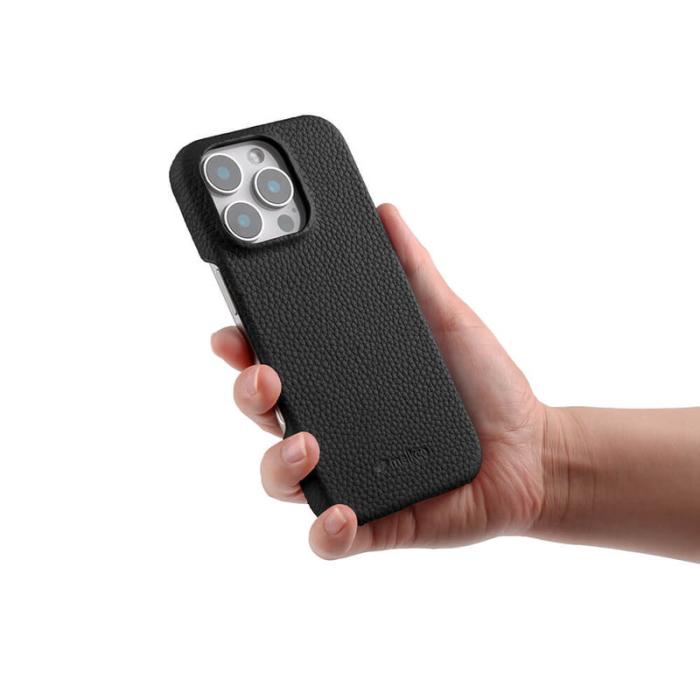 Melkco - MELKCO iPhone 16 Pro Max Fodral Äkta Läder PC Svart