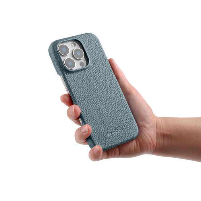 Melkco - MELKCO iPhone 16 Pro Max Fodral Äkta Läder PC Blå