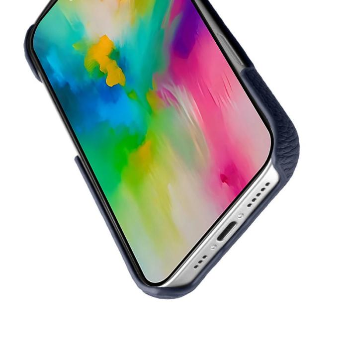 Melkco - MELKCO iPhone 16 Pro Max Fodral Äkta Läder PC Mörkblå