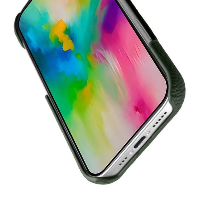 Melkco - MELKCO iPhone 16 Pro Max Fodral Äkta Läder PC Mörkgrön