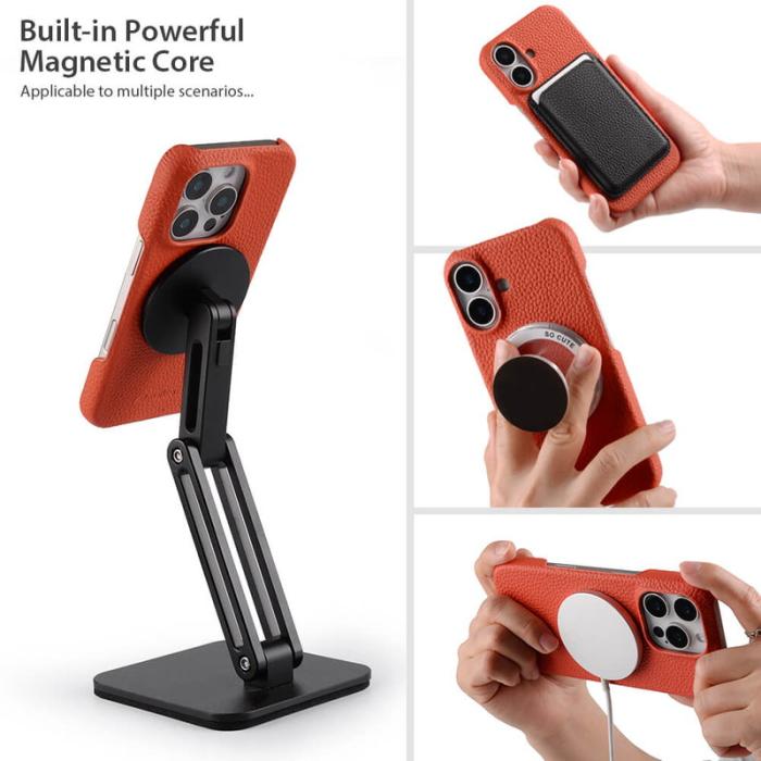 Melkco - MELKCO iPhone 16 Pro Max Fodral Äkta Läder PC Orange