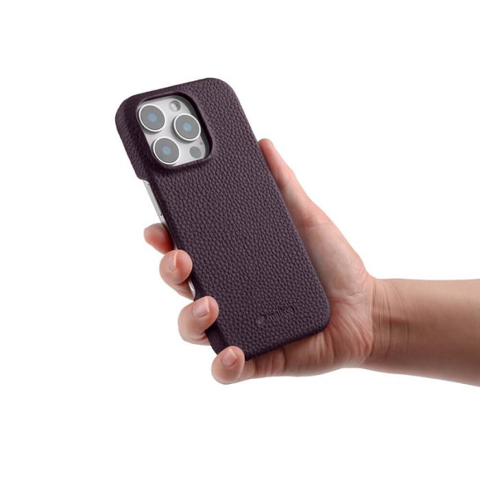 Melkco - MELKCO iPhone 16 Pro Max Fodral Äkta Läder PC Lila