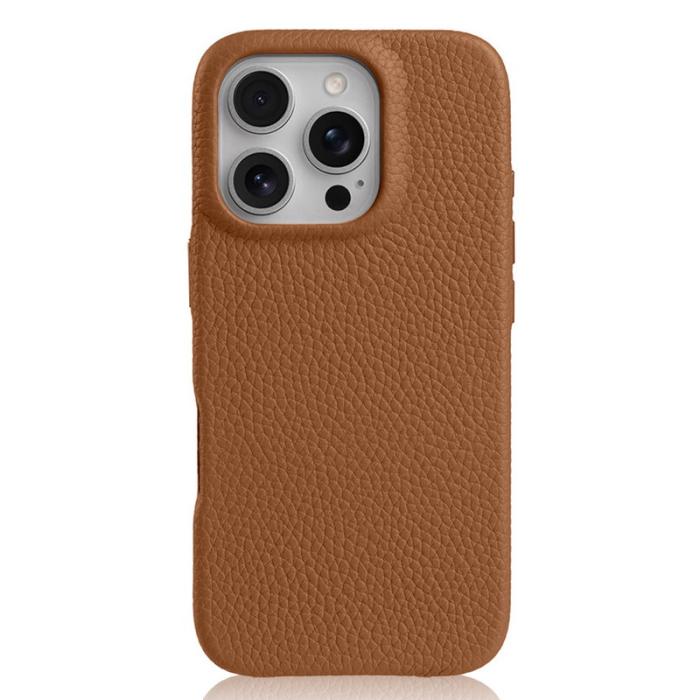 Melkco - MELKCO iPhone 16 Pro Max Magnetiskt Fodral Äkta Läder PC - Brun