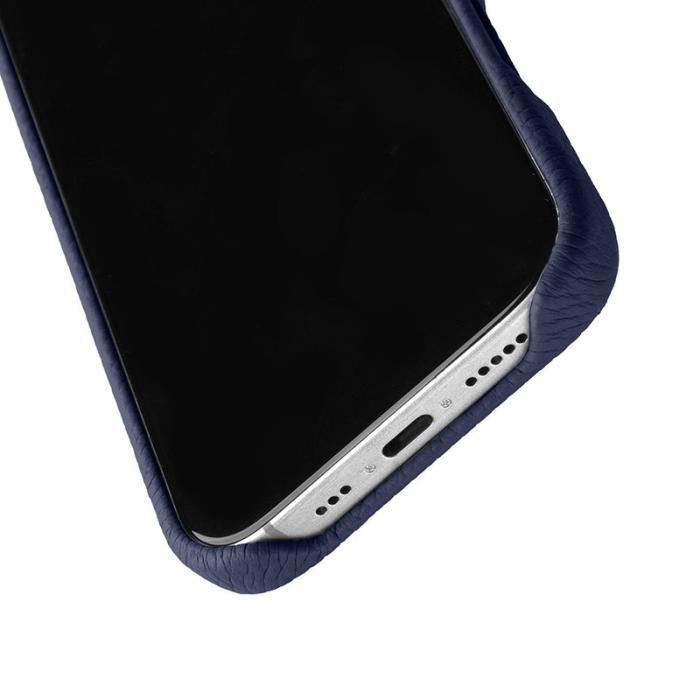 Melkco - MELKCO iPhone 16 Pro Max Magnetiskt Fodral Äkta Läder PC - Mörkblå