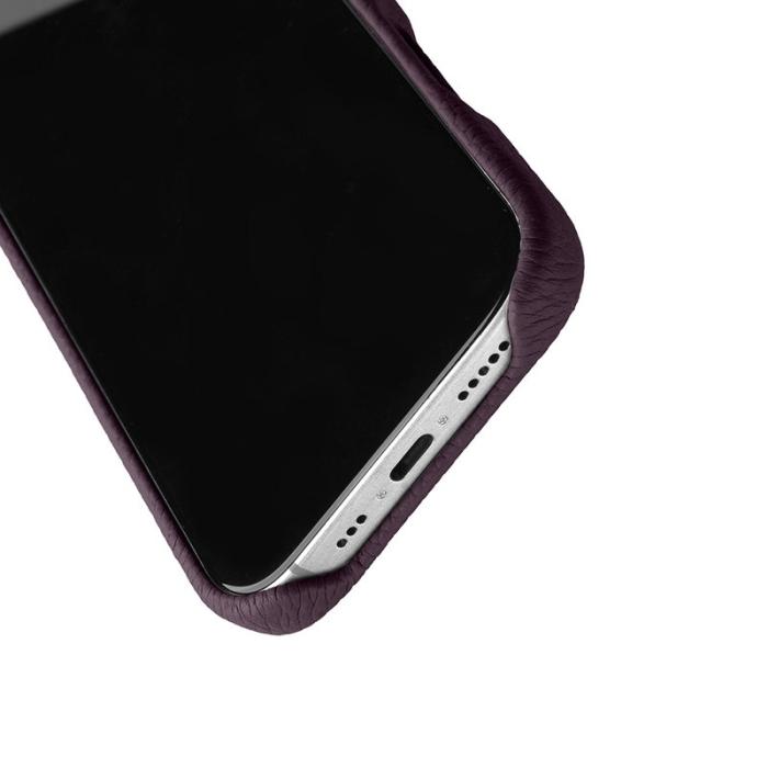 Melkco - MELKCO iPhone 16 Pro Max Magnetiskt Fodral Äkta Läder Mörklila