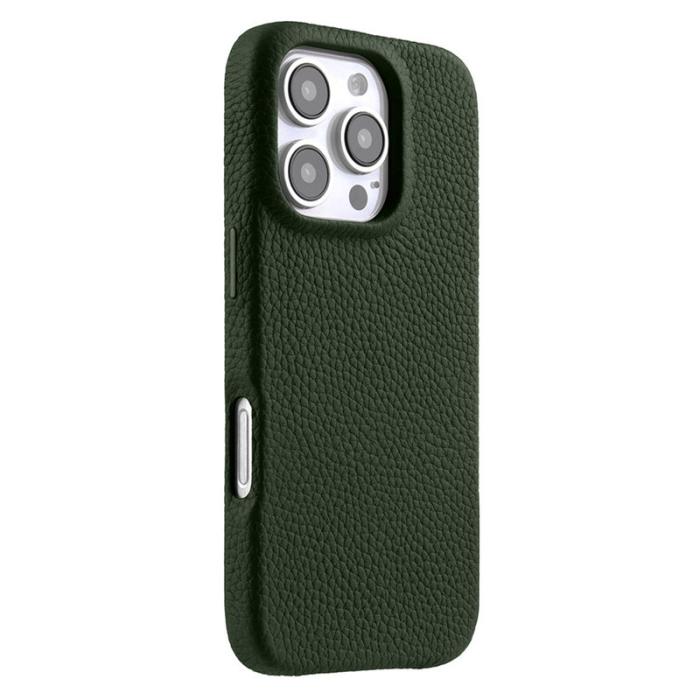 Melkco - MELKCO iPhone 16 Pro Max Magnetiskt Fodral Äkta Läder Grön