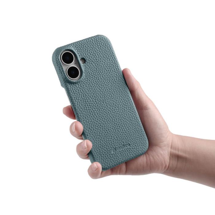 Melkco - MELKCO iPhone 17 Fodral Äkta Läder PC MagSafe Kompatibel Blå