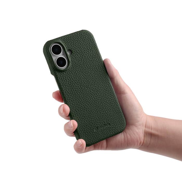 Melkco - MELKCO iPhone 17 Fodral Äkta Läder PC MagSafe Kompatibel - Mörkgrön