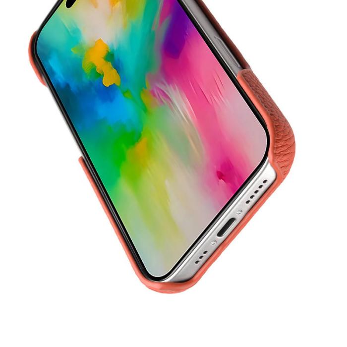 Melkco - MELKCO iPhone 17 Fodral Äkta Läder PC MagSafe Kompatibel Orange