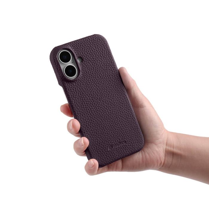 Melkco - MELKCO iPhone 17 Fodral Äkta Läder PC MagSafe Kompatibel Lila