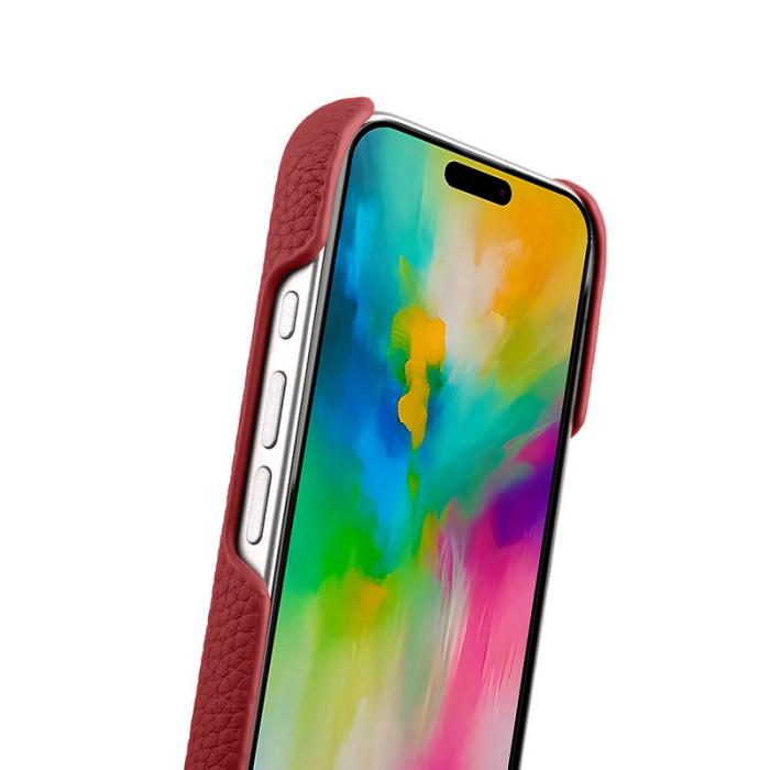 Melkco - MELKCO iPhone 17 Fodral Äkta Läder PC MagSafe Kompatibel Röd