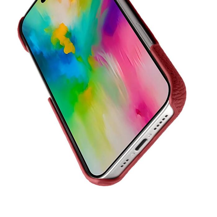 Melkco - MELKCO iPhone 17 Fodral Äkta Läder PC MagSafe Kompatibel Röd