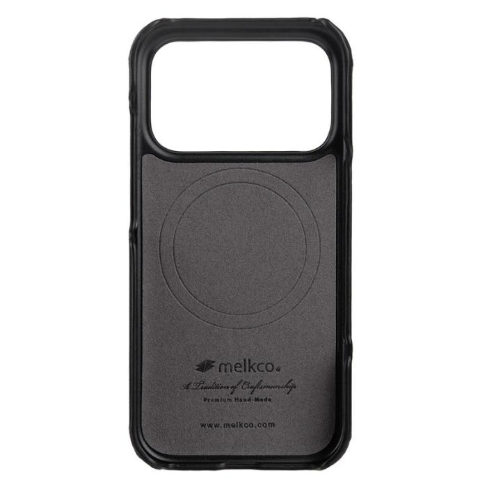 Melkco - MELKCO iPhone 17 Pro Fodral MagSafe Äkta Läder PC Svart