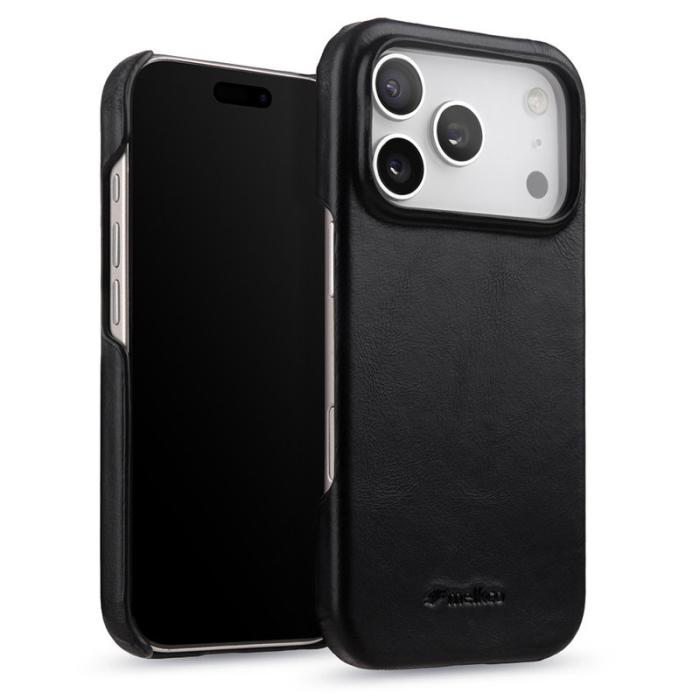 Melkco - MELKCO iPhone 17 Pro Fodral MagSafe Äkta Läder PC Svart