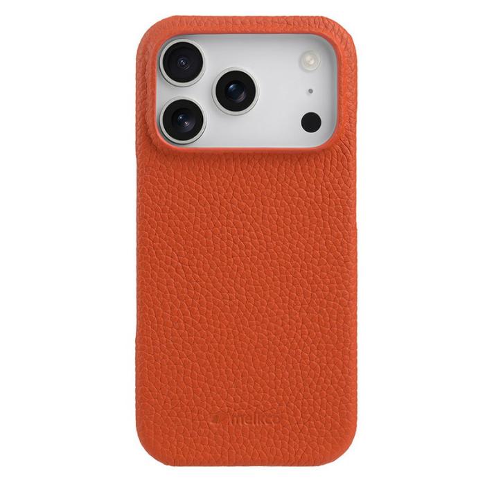 Melkco - MELKCO iPhone 17 Pro Fodral Äkta Läder PC MagSafe - Orange