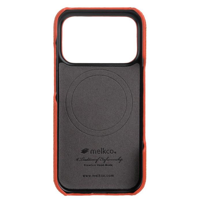Melkco - MELKCO iPhone 17 Pro Fodral Äkta Läder PC MagSafe - Orange