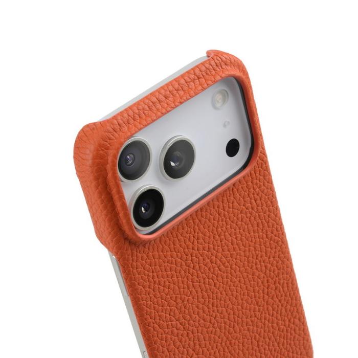 Melkco - MELKCO iPhone 17 Pro Fodral Äkta Läder PC MagSafe - Orange