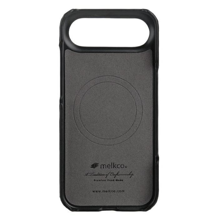 Melkco - MELKCO iPhone Air Fodral MagSafe Äkta Läder PC Svart