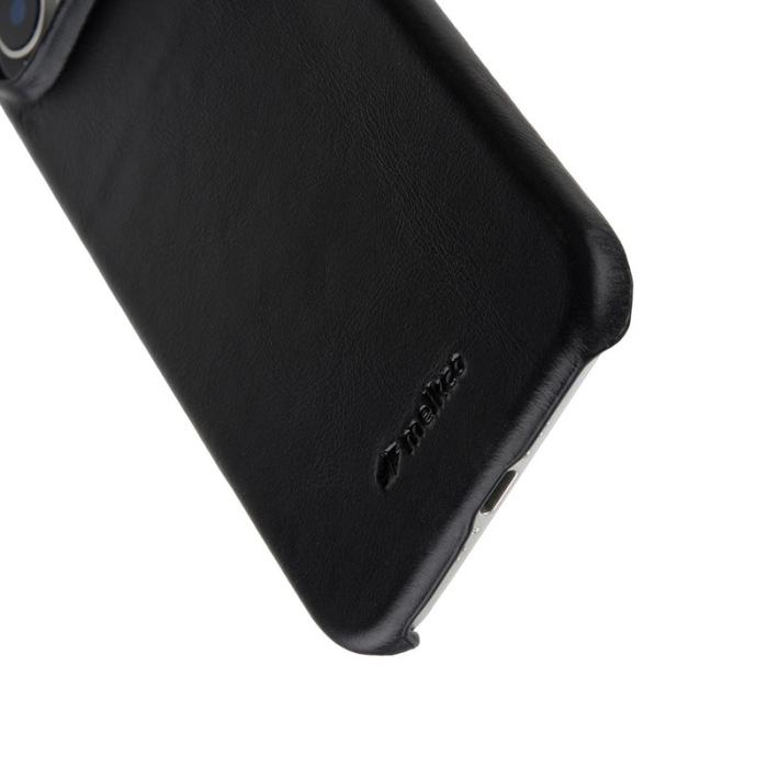 Melkco - MELKCO iPhone Air Fodral MagSafe Äkta Läder PC Svart