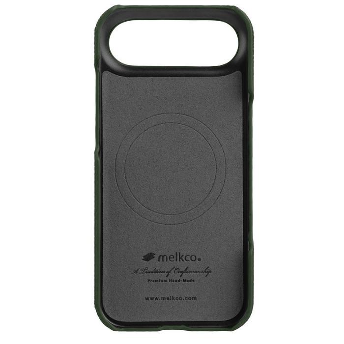 Melkco - MELKCO iPhone Air Fodral Äkta Läder PC Magsafe - Mörkgrön