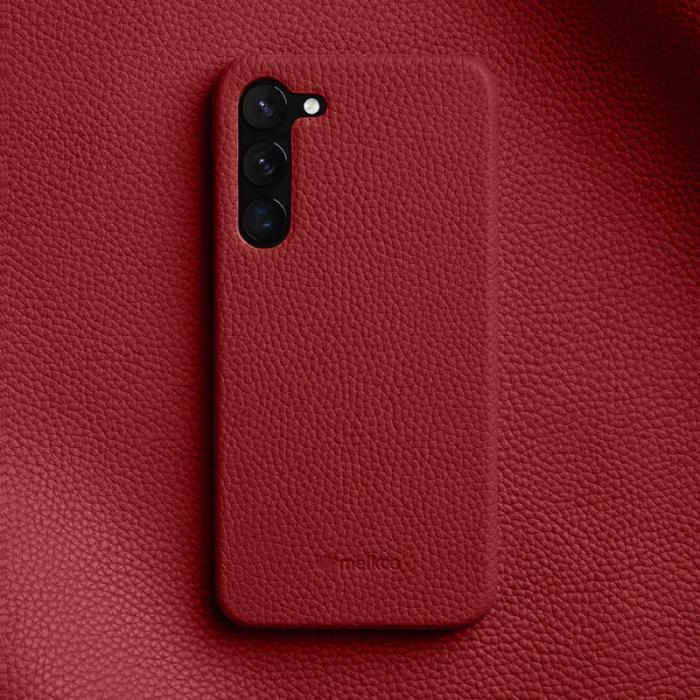 Melkco - MELKCO Samsung Galaxy S22 5G Skal i äkta läder och PC - Röd