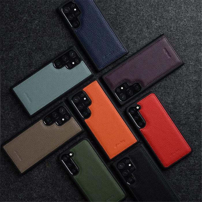 Melkco - MELKCO Samsung Galaxy S23 Ultra Fodral Äkta Läder Svart